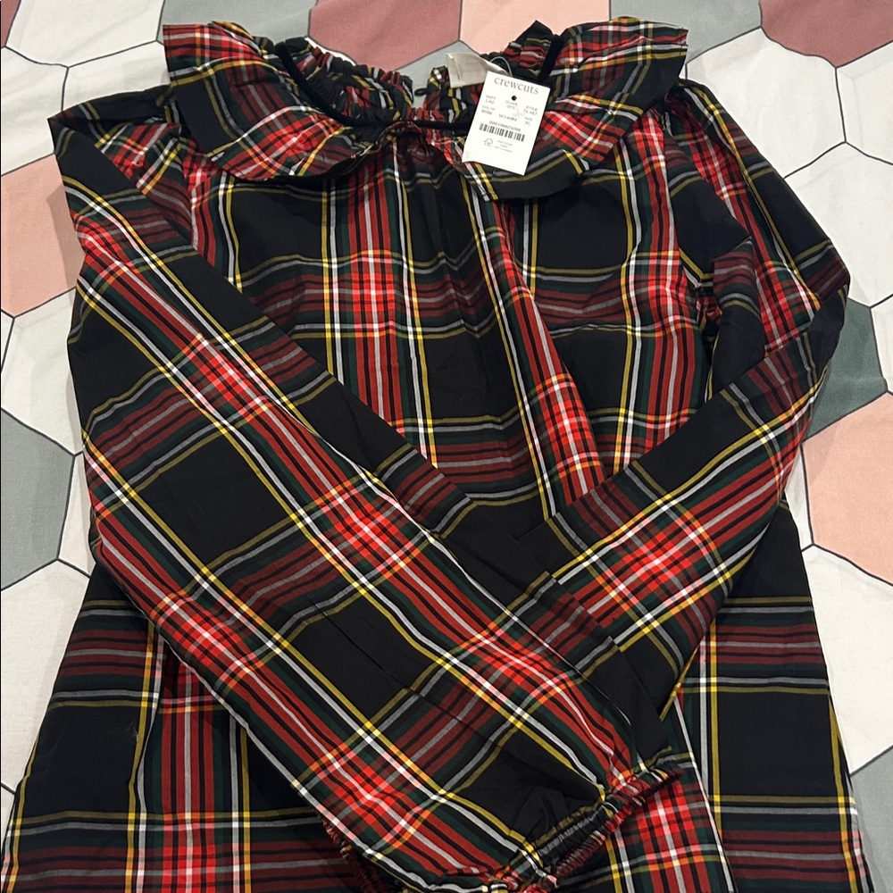 crewcuts kids Plaid Ruffle Blouse